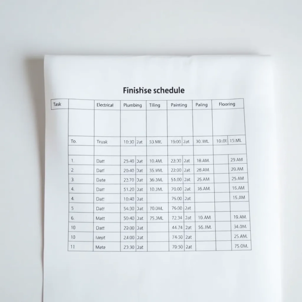 Harmonogram wykończenia mieszkania