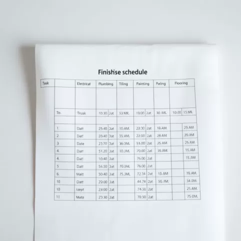 Harmonogram wykończenia mieszkania